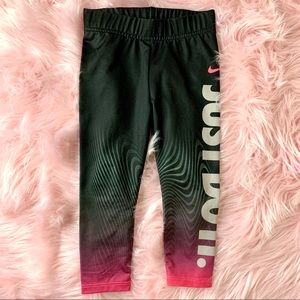 ❕ Nike ❕ ‘Just Do It’ Toddler Girl’s Black and Pink Leggings, 2T